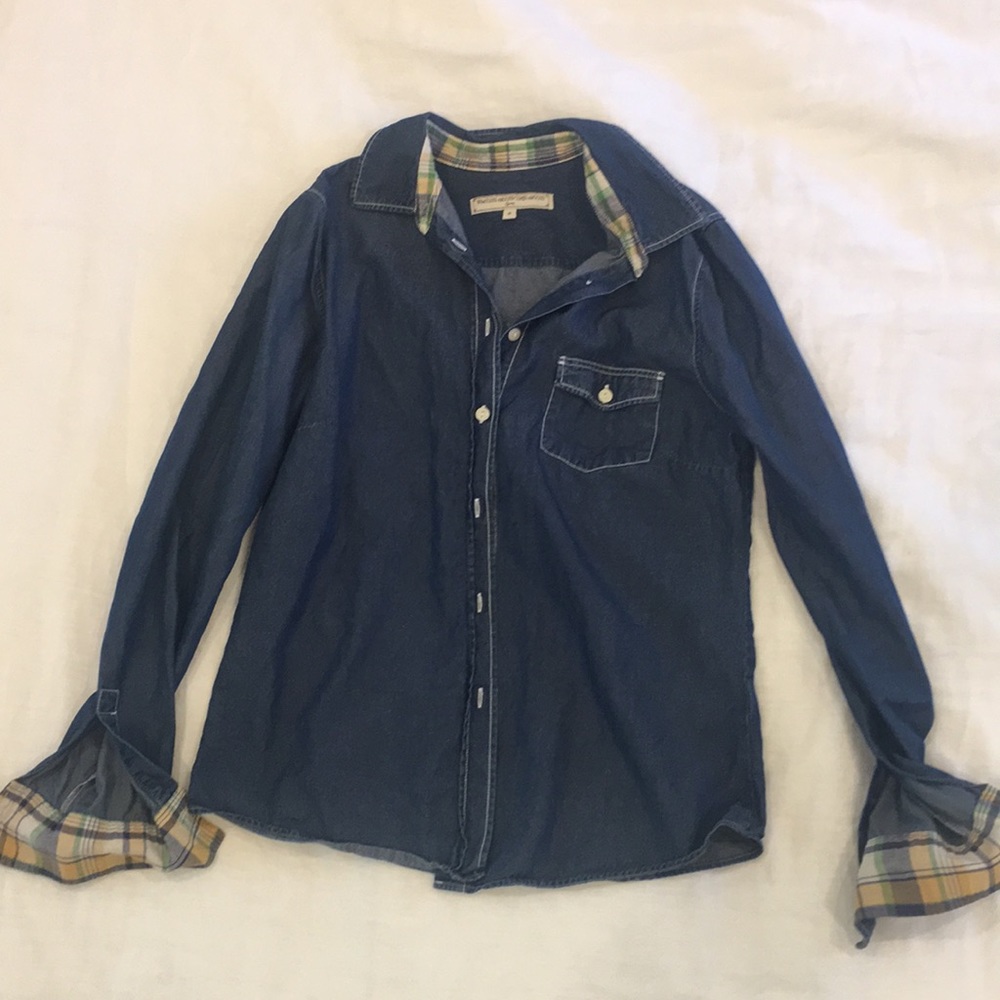 Denim shirt by “what goes around comes around”